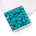 Irregular turquoise synthetic beads with brown veins for DIY jewelry making - 10*12mm (approx. 31 pcs/strand)