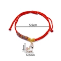 Red braided rope bracelet with golden beads and a white unicorn enamel charm detail - 1 Piece / White Horse Pink Tail Colorful Rope