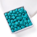 Irregular turquoise blue stone beads for DIY jewelry making in a white display tray - 10*12mm (approx. 33 pcs/strand)