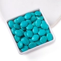 Sky blue oval synthetic turquoise beads with dark brown veins for DIY jewelry making - 12*15mm (approx. 25 pcs/strand)