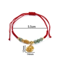 Red braided rope bracelet with golden horse charm and green beads, 5.5cm diameter - Rocking Horse (Gold Horse + Green Bead) / 1 Piece / Red