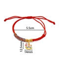 Red braided rope bracelet with colorful horse pendant and 5.5cm inner diameter - Rocking Horse (Pink/White/Green String Decor) / 1 Piece / Red