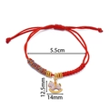 Red braided cord bracelet with a colorful enamel rocking horse gold pendant charm - Rocking Horse (White/Purple Colorful Decor) / 1 Piece / Red