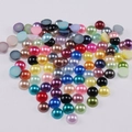 Perlas de imitación ABS de medio círculo planas multicolores para manualidades - Multicolor