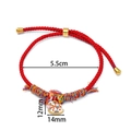 Red woven rope bracelet with gold slider and colorful rocking horse charm pendant - 1 Piece / White Red Dotted Horse Colorful Rope