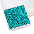 Flat round turquoise loose beads with natural brown matrix for DIY jewelry making - 3*8mm (approx. 120 pcs/strand)