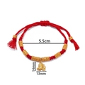 Red braided rope bracelet with gold beads and a horse charm for New Year - 1 Piece / Gold Fortune Horse
