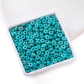 Heishi style turquoise synthetic beads in a white bowl for DIY jewelry making - 3*6.5mm (approx. 130 pcs/strand)