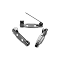 Lot de 3 bases d'épingles de sûreté gunmetal à deux trous pour la création de broches DIY - Noir Fusil