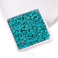 Flat turquoise donut rondelle beads with marble veins in white tray for DIY jewelry - 2.5*6mm (approx. 160 pcs/strand)
