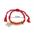 Red braided rope bracelet with golden coins and horse pendant for the 2026 New Year - 1 Piece / Golden Horse Wealth Red String