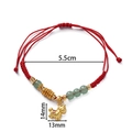 Adjustable red woven New Year bracelet with golden pig pendant and green beads - 1 Piece / Wealth Horse with Green Beads (Simple)