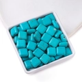 Square turquoise loose beads with natural brown veins for DIY jewelry making - 12*12mm (approx. 31 pcs/strand)