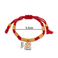 Red braided 2026 Chinese New Year bracelet with gold beads and rocking horse charm - 1 Piece / White Rocking Horse (Enamel)