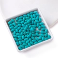 Teal oval turquoise loose beads with natural brown veins for DIY jewelry making - 5*8mm (approx. 47 pcs/strand)