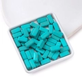 Rectangular turquoise style synthetic stone beads with brown veins for DIY jewelry - 6*13mm (approx. 29 pcs/strand)