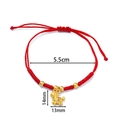 Red braided rope bracelet with golden horse charm and adjustable sliding knot - 1 Piece / Horse with Coin