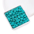 Irregular blue turquoise pebble beads with dark veins in white tray for jewelry making - 5~12mm (approx. 40 pcs/strand)