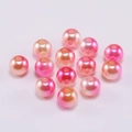 Pink and orange gradient pearl beads with hole for handmade DIY jewelry making - 3mm / Hot Pink