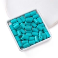 Blue synthetic turquoise cylinder beads with brown matrix patterns for DIY jewelry making - 8*12mm (approx. 31 pcs/strand)