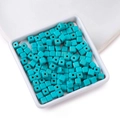 Square synthetic turquoise loose beads with natural brown texture for DIY jewelry making - 5.5*5.5mm (approx. 78 pcs/strand)