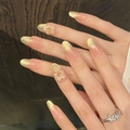 Rosa Cat-Eye-Nägel in Mandelform mit weißen 3D-Blumen und goldenem Glitzer-Farbverlauf - XS / 381-Mittleres Oval