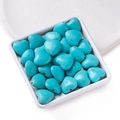 Blue synthetic turquoise heart-shaped loose beads with natural brown veins for DIY jewelry - 15*16mm (1 strand)