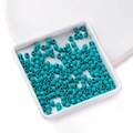 Sky blue faceted turquoise beads for DIY jewelry making in a white square tray - 3.5*4mm (approx. 98 pcs/strand)