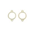 Détail de deux connecteurs circulaires en alliage doré avec doubles trous pour bijoux DIY - Connecteur Rond Or (6#)