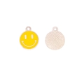 Gelber Emaille-Smiley-Anhänger rund für DIY-Schmuckherstellung und Armbänder - 2# (Gelbes rundes Smiley)