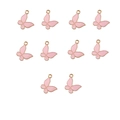 Set di 10 ciondoli a farfalla rosa con finitura oro rosa per creazione gioielli fai-da-te - Set / Stile Farfalla (6#- Farfalla)