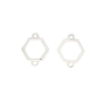 Paire de connecteurs hexagonaux en alliage argenté à double boucles pour bijoux DIY - Cadre Hexagone Argent (4#)