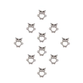 Nahaufnahme der versilberten Eulen-Verbindungselemente mit Pavé-Kristallen für DIY-Schmuck - Eulenstil (XH40715)