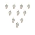 Dettaglio di dieci ciondoli a mummia in smalto con bordo oro rosa per creazione gioielli DIY - 7# Mummia blu e bianca