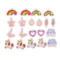 10 ciondoli colorati in lega smaltata con arcobaleno e cuore per gioielli DIY - Set / Stili misti