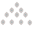 Set mit 10 Traumfänger-Anhängern aus Legierung mit blauen Augenperlen und zwei Aufhängungen - Silberne Augenform (XH40715)