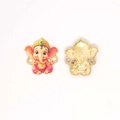 Golden Ganesha alloy connector charm with colorful oil drip finish for DIY jewelry making - Cartoon Ganesha Style (3#)