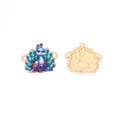 Peacock connector charm in gold alloy with colorful enamel for DIY jewelry making - Peacock Style (6#)