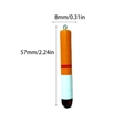 Realistic cigarette resin earring pendant with metal ring, size 57x8mm for trendy style - Style 3 Short Cigarette Butt