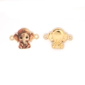 Ganesha jewelry connector with colorful enamel finish and golden metal backing - Young Ganesha Style (8#)