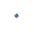 Detailed blue galaxy planet charm with pink ring and inlaid crystals on white background - Ringed Planet Rhinestone Style (5#)