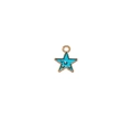 Detail of blue star charm with gold border for DIY jewelry and necklace making - Bright Blue Star Style (9#)