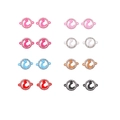 Macro detail of eight colorful star and moon pendant connectors with sparkling rhinestones - Star Moon Style