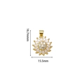 Detailed view of rotating sunflower pendant with gold plating and sparkling cubic zirconia - 1# Sunflower Style (XH40816)