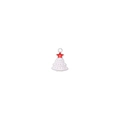 Macro view of a white enamel Christmas tree pendant with a red star for DIY jewelry making - White Christmas Tree Silver Edge (3#) / 3#