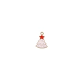 Detail of white enamel Christmas tree charm with red star and gold metallic plating - White Christmas Tree Gold Edge (4#) / 4#