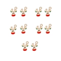 Set di 10 ciondoli a forma di alce natalizia in metallo dorato per gioielli fai da te - Stile Testa di Alce (5#)