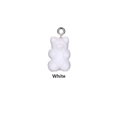 Macro shot of a translucent white gummy bear resin pendant with a silver metal hook - Style With Eye Pin / White