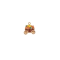 Detailed enamel pumpkin carriage pendant with gold trim for DIY festive jewelry making - 6# Pumpkin Cart