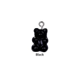 Macro shot of a black resin gummy bear pendant with a polished finish and silver ring - Style With Eye Pin / Black